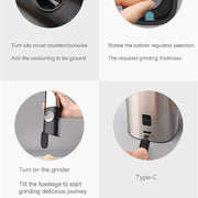 SmartPursue™ Kitchen Ceramic Pepper Electric Grinder Spice Grinders Lavender 1set / USB,2sets / USB