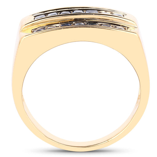 Bids.com 14K Yellow Gold Plated 1.05 Carat Genuine Blue Sapphire .925 Sterling Silver Ring Rings White Smoke size 7.00,size 6.00,size 8.00,size 9.00