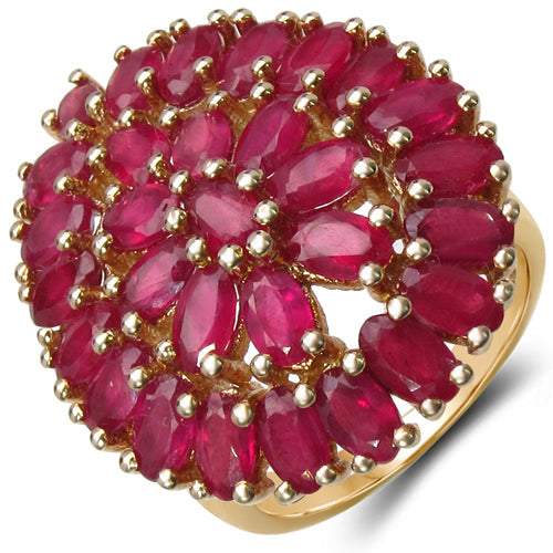Bids.com 14K Yellow Gold Plated 9.30 Carat Genuine Ruby .925 Sterling Silver Ring Rings White Smoke size 7.00,size 6.00,size 8.00,size 5.00,size 9.00