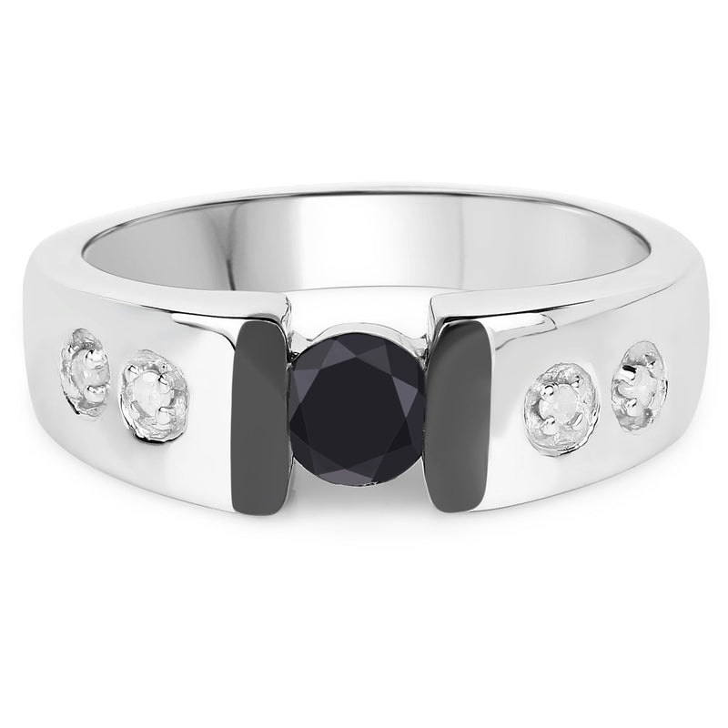 Bids.com 0.56 Carat Genuine Black Diamond and White Diamond .925 Sterling Silver Ring Rings Light Gray size 9.00,size 6.00,size 7.00,size 8.00