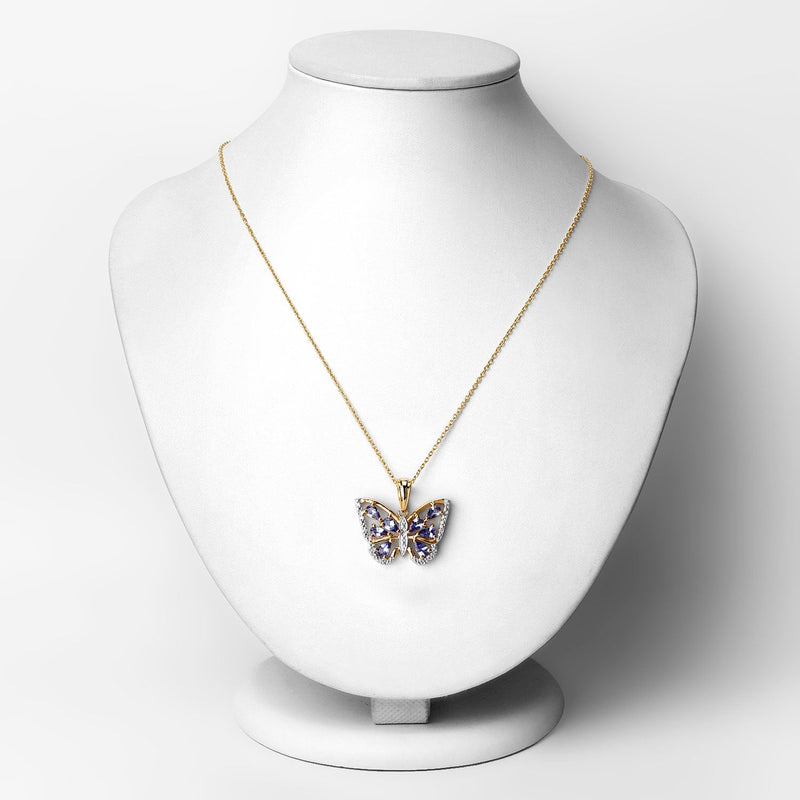 Bids.com 1.75 Carat Genuine Tanzanite and White Zircon .925 Sterling Silver Pendant Pendants White Smoke