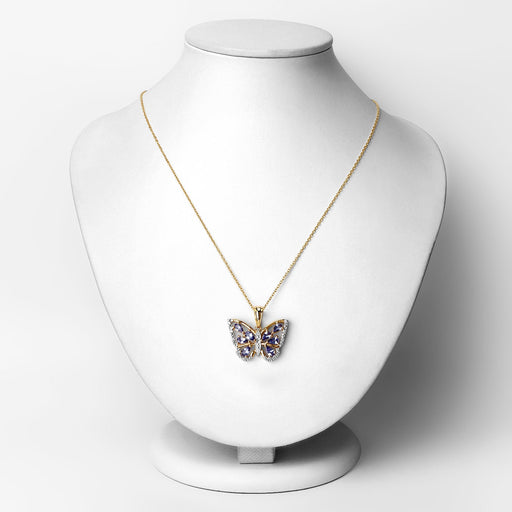 Bids.com 1.75 Carat Genuine Tanzanite and White Zircon .925 Sterling Silver Pendant Pendants White Smoke