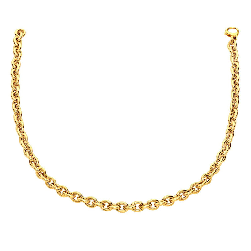 Bids.com 14k Yellow Gold Polished Cable Link Necklace Necklaces White Smoke 18 / Yellow Gold