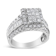 Bids.com 14K White Gold 2.00 Cttw Composite Head with Halo and Side Stones Diamond Ring (H-I Color, SI1-SI2 Clarity) - Ring Size 7 Rings White Smoke 7 / White.Gold