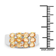 Bids.com 2.67 Carat Genuine Yellow Sapphire and White Diamond .925 Sterling Silver Ring Rings White Smoke size 7.00,size 8.00,size 6.00,size 9.00