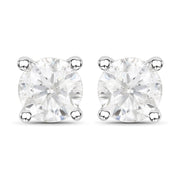 Bids.com 1.02 Carat Genuine White Diamond 14K White Gold Earrings Earrings White Smoke