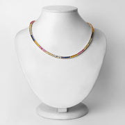 Bids.com 11.65 Carat Created Multi Sapphire .925 Sterling Silver Necklace Necklaces Lavender