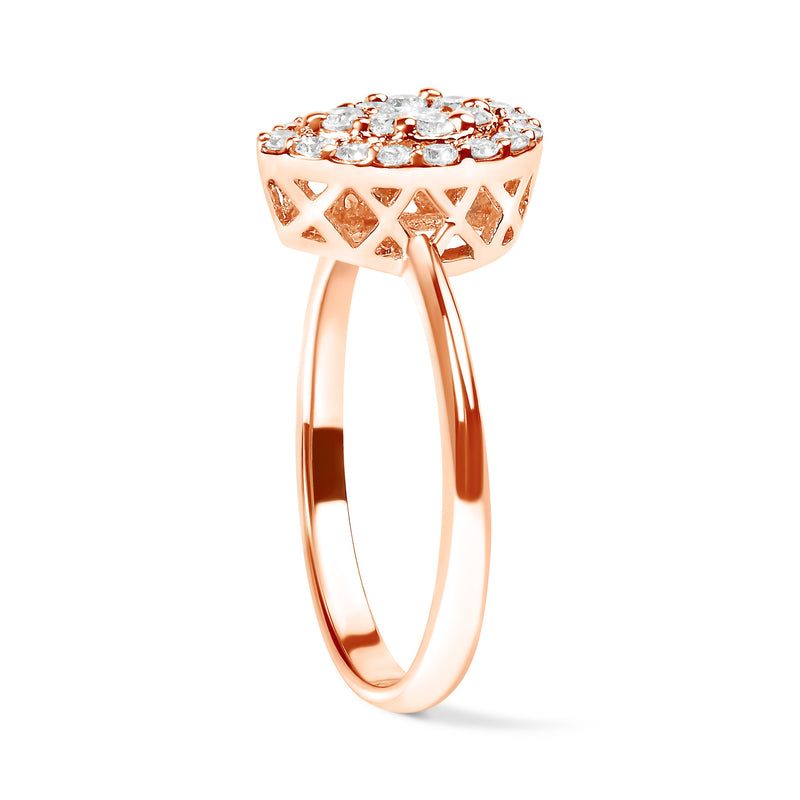 Bids.com 10K Rose Gold 3/8 Cttw Round-Cut Diamond Pear Promise Ring (I-J Color, I2-I3 Clarity) - Size 7 Rings White Smoke 7 / Rose.Gold,9 / Rose.Gold,6 / Rose.Gold,8 / Rose.Gold