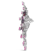 Bids.com 18K White Gold 1.00 Cttw Diamond, Ruby  Sapphire, and Amethyst Mixed Gemstone Butterfly Brooch Pin (G-H Color, VS1-VS2 Clarity) Accessories White Smoke White.Gold / 0.99