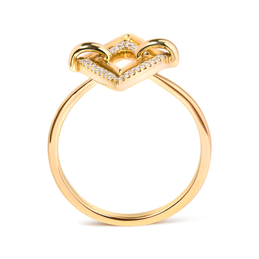 Bids.com 14K Yellow Gold 1/5 Cttw Diamond Double Triangle Ring (G-H Color, SI1-SI2 Clarity) - Size 7 Rings White Smoke 7 / Yellow.Gold