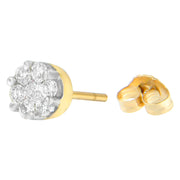 Bids.com 14K Yellow Gold 3/4 cttw Round Cut Diamond Stud Earring (I-J, SI2-I1) Earrings White Smoke Yellow.Gold / 0.84
