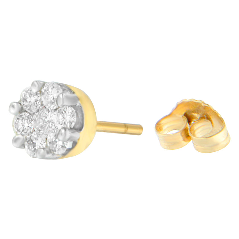 Bids.com 14K Yellow Gold 3/4 cttw Round Cut Diamond Stud Earring (I-J, SI2-I1) Earrings White Smoke Yellow.Gold / 0.84