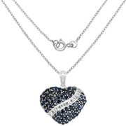 Bids.com 4.60 Carat Genuine Blue Sapphire and White Topaz .925 Sterling Silver Pendant Pendants White Smoke