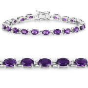 Bids.com 7.98 Carat Genuine Amethyst .925 Sterling Silver Bracelet Bracelets White Smoke size 7.25,size 8.25,size 7.00,size 6.25