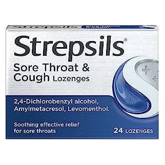 Strepsils Strepsils Sore Throat & Cough Lozenges 24 Lozenges Cough Lozenges White Smoke