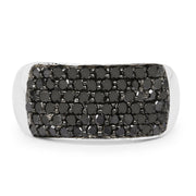 Bids.com 1.21 Carat Genuine Black Diamond .925 Sterling Silver Ring Rings Dark Slate Gray size 7.00,size 6.00,size 8.00,size 9.00