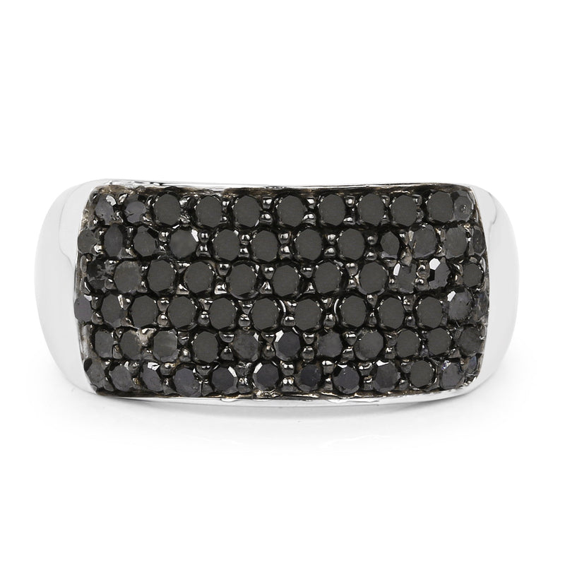 Bids.com 1.21 Carat Genuine Black Diamond .925 Sterling Silver Ring Rings Dark Slate Gray size 7.00,size 6.00,size 8.00,size 9.00