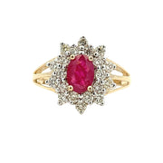 Bids.com 1.65ct Ruby Diamond Ring 14KT Yellow Gold Rings White Smoke 7.0