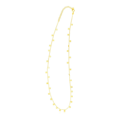 Bids.com 14K Yellow Gold Necklace with Dangling Stars Necklaces White Smoke 18 / Yellow Gold
