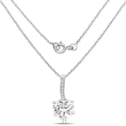 Bids.com 4.46 Carat Genuine White Cubic Zirconia .925 Sterling Silver Pendant Pendants White Smoke
