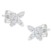 Bids.com 14K White Gold 1/2 Cttw Marquise Diamond 8 Stone Floral Leaf Stud Earrings (H-I Color, SI1-SI2 Clarity) Earrings White Smoke White.Gold / 0.5,Yellow.Gold / 0.5,Yellow.Gold / 0.75