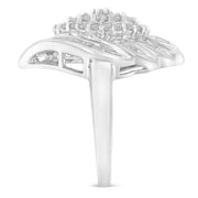 Bids.com .925 Sterling Silver Â¾ Cttw Round and Baguette Cut Diamond Stair-Stepped Cluster Waterfall Cocktail Ring (I-J Color, I2-I3 Clarity) - Size 6 Rings White Smoke 7 / White.Sterling Silver,6 / White.Sterling Silver,8 / White.Sterling Silver,7.75 / White.Sterling Silver,7.5 / White.Sterling Silver,7.25 / White.Sterling Silver,6.75 / White.Sterling Silver,6.5 / White.Sterling Silver,6.25 / White.Sterling Silver