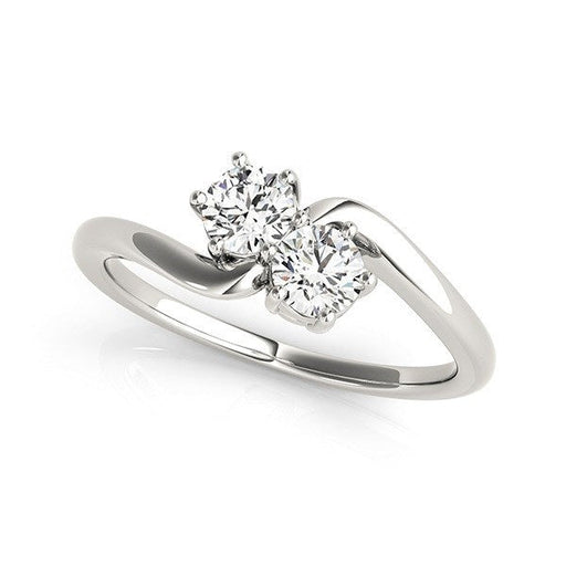 Bids.com Solitaire Two Stone Diamond Ring in 14k White Gold (1/2 cttw) Rings White Smoke 3 / White Gold,3.5 / White Gold,4 / White Gold,4.5 / White Gold,5 / White Gold,5.5 / White Gold,6 / White Gold,6.5 / White Gold,7 / White Gold,7.5 / White Gold,8 / White Gold,8.5 / White Gold,9 / White Gold