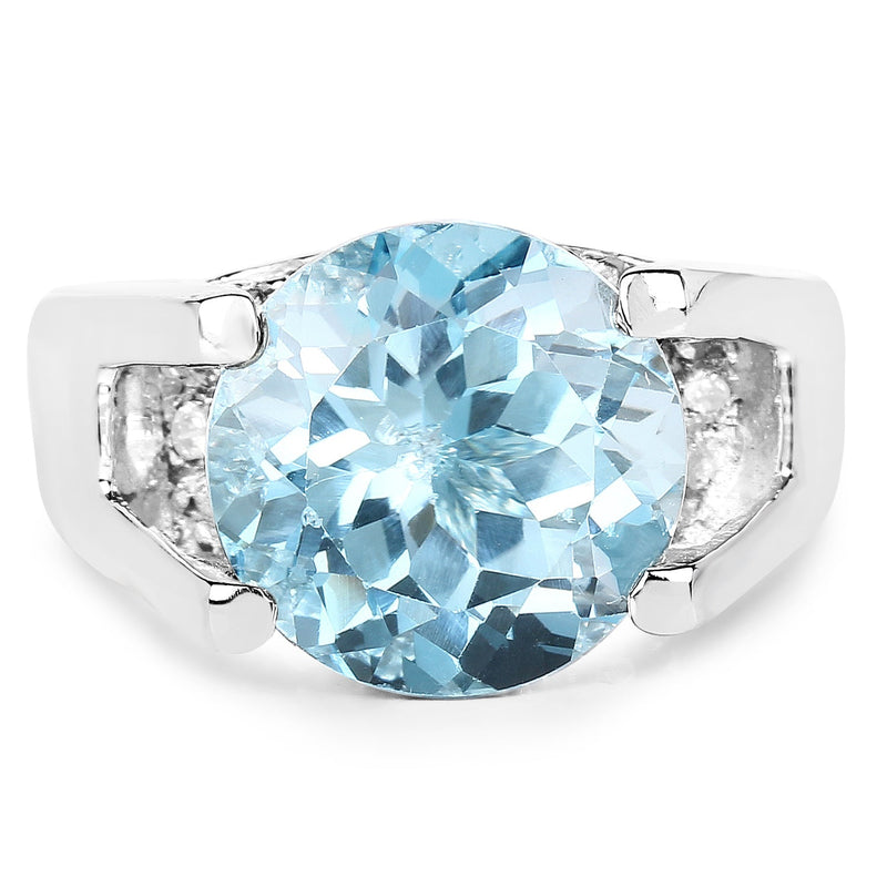 Bids.com 7.21 Carat Genuine Blue Topaz and White Cubic Zirconia .925 Sterling Silver Ring Rings White Smoke size 5.00,size 6.00,size 6.50,size 7.00,size 10.00,size 11.00,size 7.50,size 8.00,size 9.00