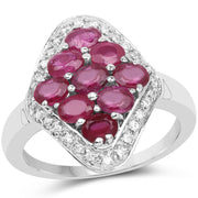 Bids.com 2.12 Carat Genuine Glass Filled Ruby & White Zircon .925 Sterling Silver Ring Rings White Smoke size 6.00,size 7.00,size 9.00,size 8.00,size 5.00,size 10.00