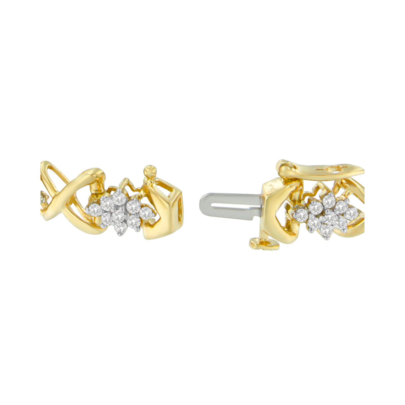 Bids.com 10k Yellow Gold Plated .925 Sterling Silver 2.00 Cttw Round-Cut Diamond Link 7" Bracelet (H-I Color, I2-I3 Clarity) Bracelets White Smoke Yellow.Sterling Silver / 7