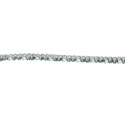 Bids.com 14K White Gold 4 5/8 Cttw Alternating White and Blue Diamond Martini Set Tennis Bracelet (H-I Color, I1-I2 Clarity) - 7" Inches Bracelets White Smoke White.Gold / 7
