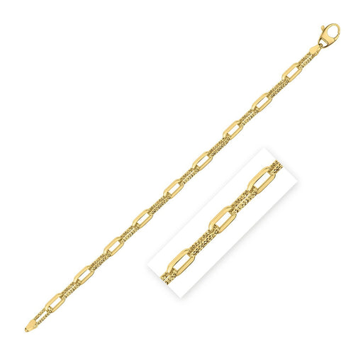 Bids.com 14k Yellow Gold Diamante Paperclip Chain Bracelet (4.00 mm) Bracelets White Smoke 7.25 / Yellow Gold