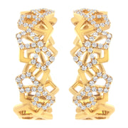 Bids.com 14K Yellow Gold 3/4 Cttw Diamond Honeycomb Hoop Earrings (G-H Color, SI1-SI2 Clarity) - 24MM Earrings White Smoke Yellow.Gold / 0.708