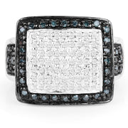 Bids.com 0.64 Carat Genuine White Diamond and Blue Diamond .925 Sterling Silver Ring Rings Lavender size 6.00,size 7.00,size 8.00,size 9.00