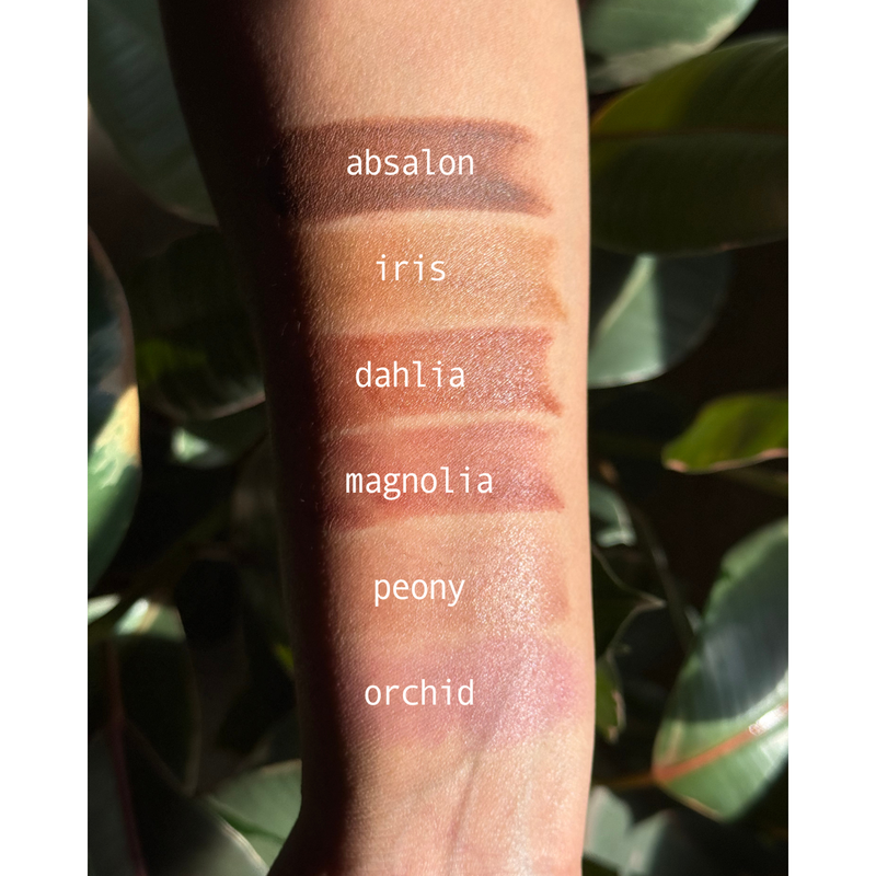 Apotheke DuJardin Lip & Cheek Tint | Tallow Make Up | BYO Palette makeup Black Absalon / Pan Refill | 1.8g/0.064oz,Absalon / Tube | .2 oz,Iris / Pan Refill | 1.8g/0.064oz,Iris / Tube | .2 oz,Dahlia / Pan Refill | 1.8g/0.064oz,Dahlia / Tube | .2 oz,Magnolia / Pan Refill | 1.8g/0.064oz,Magnolia / Tube | .2 oz,Peony / Pan Refill | 1.8g