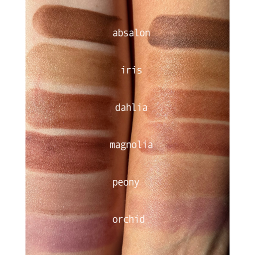 Apotheke DuJardin Lip & Cheek Tint | Tallow Make Up | BYO Palette makeup Saddle Brown Absalon / Pan Refill | 1.8g/0.064oz,Absalon / Tube | .2 oz,Iris / Pan Refill | 1.8g/0.064oz,Iris / Tube | .2 oz,Dahlia / Pan Refill | 1.8g/0.064oz,Dahlia / Tube | .2 oz,Magnolia / Pan Refill | 1.8g/0.064oz,Magnolia / Tube | .2 oz,Peony / Pan Refill | 1.8g