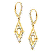 Bids.com 14K Yellow Gold 3/8 Cttw Double Triangle Drop and Dangle Diamond Earrings (G-H Color, SI1-SI2 Clarity) Earrings White Smoke Yellow.Gold / 0.406
