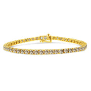 Bids.com 14K Yellow Gold Plated .925 Sterling Silver 8.0 Cttw Diamond Classic Link Tennis Bracelet (K-L Color, I2-I3 Clarity) - 7-1/4" Bracelets White Smoke Yellow.Sterling Silver / 7.25