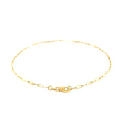 Bids.com 14K Yellow Gold Fine Paperclip Anklet (1.5mm) Accessories White Smoke 10 / Yellow Gold