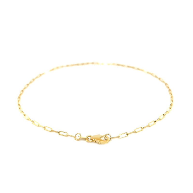 Bids.com 14K Yellow Gold Fine Paperclip Anklet (1.5mm) Accessories White Smoke 10 / Yellow Gold