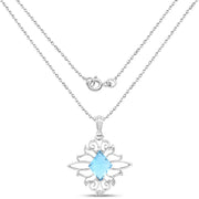 Bids.com 5.15 Carat Genuine Swiss Blue Topaz .925 Sterling Silver Pendant Pendants White Smoke