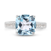 Bids.com 4.62 Carat Genuine Blue Topaz and White Topaz .925 Sterling Silver Ring Rings White Smoke size 5.00,size 9.00,size 6.00,size 7.00,size 8.00,size 10.00