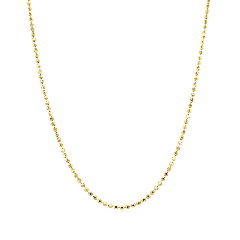 Bids.com 14k Yellow Gold Diamond-Cut Bead Chain 1.2mm Necklaces White Smoke 16 / Yellow Gold,18 / Yellow Gold,20 / Yellow Gold