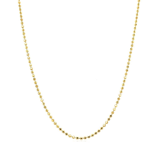 Bids.com 14k Yellow Gold Diamond-Cut Bead Chain 1.2mm Necklaces White Smoke 16 / Yellow Gold,18 / Yellow Gold,20 / Yellow Gold