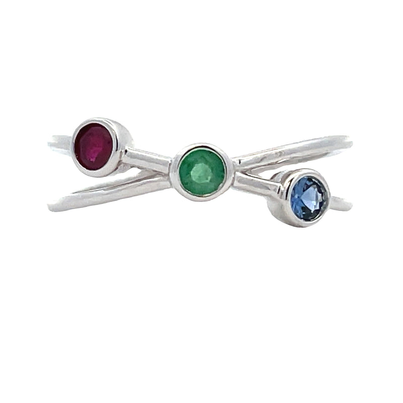 Bids.com .31ct Sapphire Ruby Ring 14KT White Gold Rings White Smoke 6.50