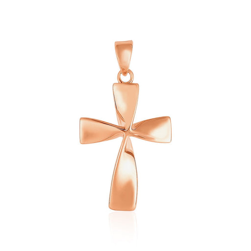 Bids.com Flat Twisted Cross Pendant in 14k Rose Gold Pendants White Smoke Rose Gold