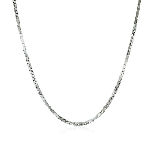 Bids.com 14k White Gold Classic Box Chain 1.1mm Necklaces White Smoke 16 / White Gold,18 / White Gold,20 / White Gold,22 / White Gold,24 / White Gold,30 / White Gold