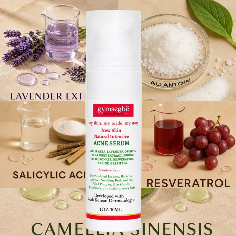 gymsegbë New Skin Natural Intensive Acne Serum Acne Treatments & Kits Tan 1 Bottle,2 Bottles Save $4,3 Bottles Save $9