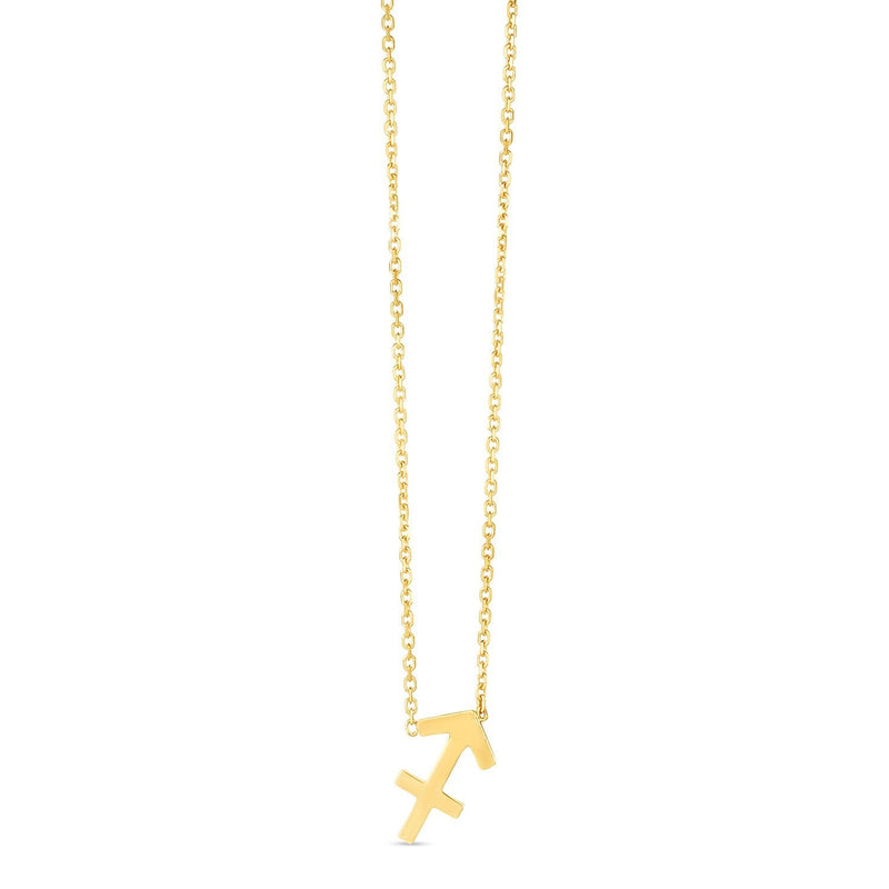 Bids.com 14K Yellow Gold Sagittarius Necklace Necklaces White Smoke 18 / Yellow Gold