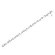 Bids.com .925 Sterling Silver 1/10 Cttw Miracle-Set Diamond Pear Shape and Bezel Link Bracelet (I-J Color, I3 Clarity) - 7.25" Bracelets White Smoke White.Sterling Silver / 7.25